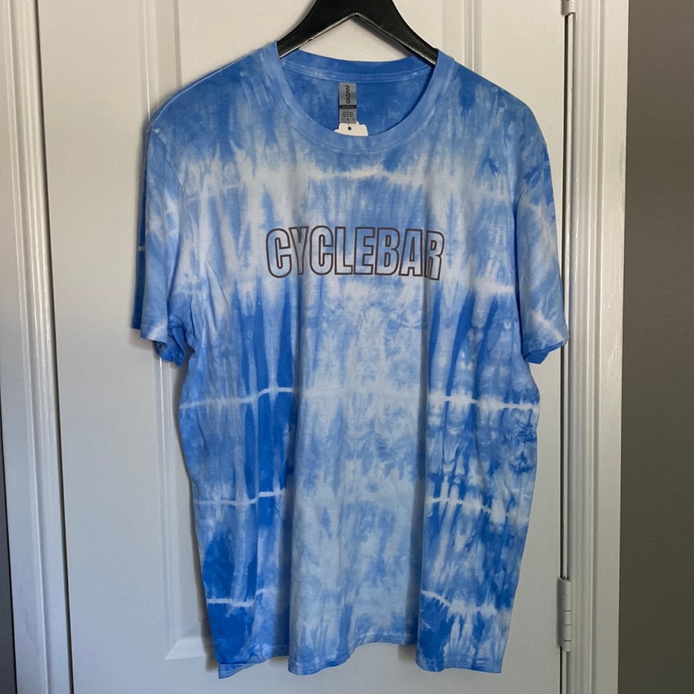 CycleBar Light Blue Tie Dye Unisex Tee NWT